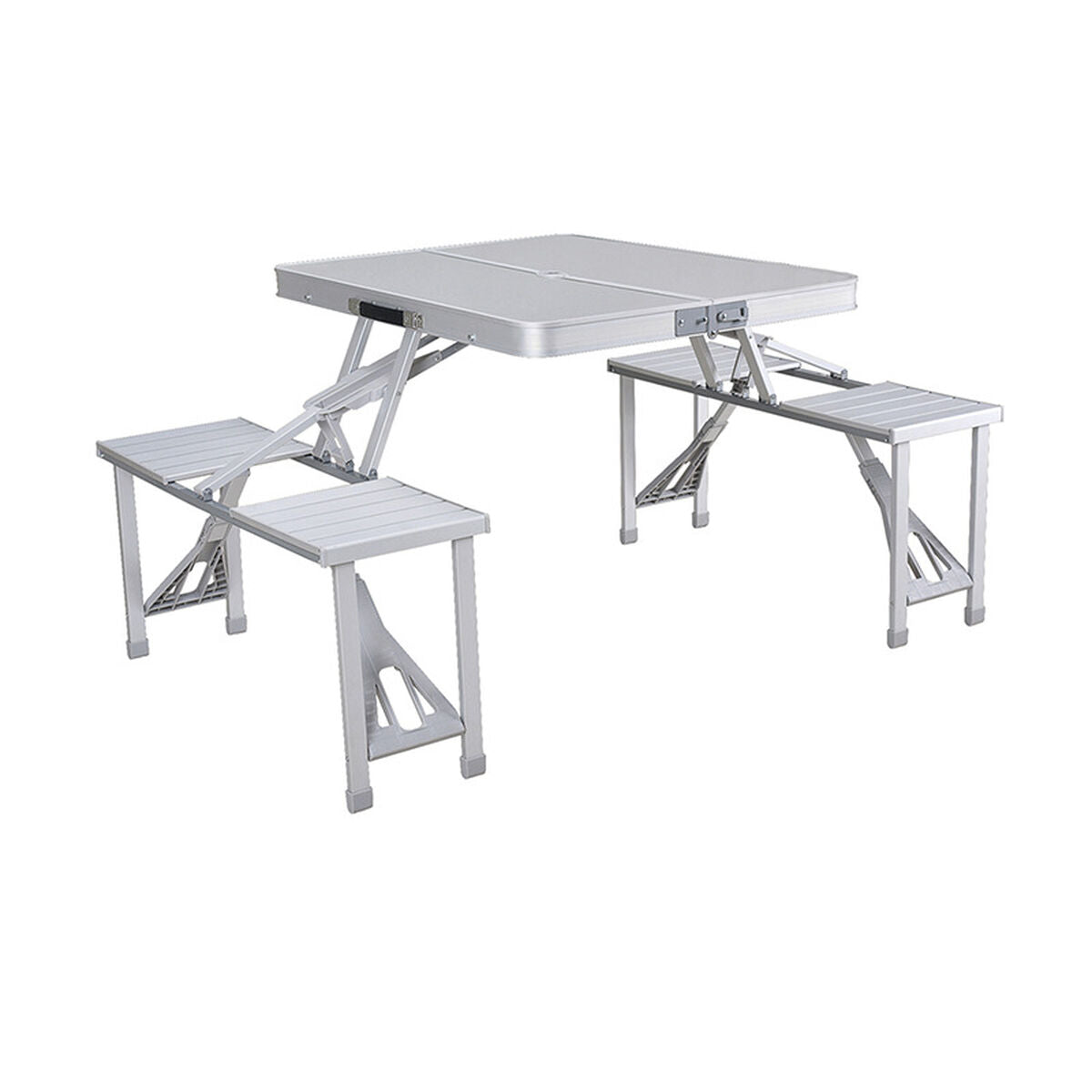 Picnic bord Marbueno Grå 136 x 67 x 85 cm Aluminium billede