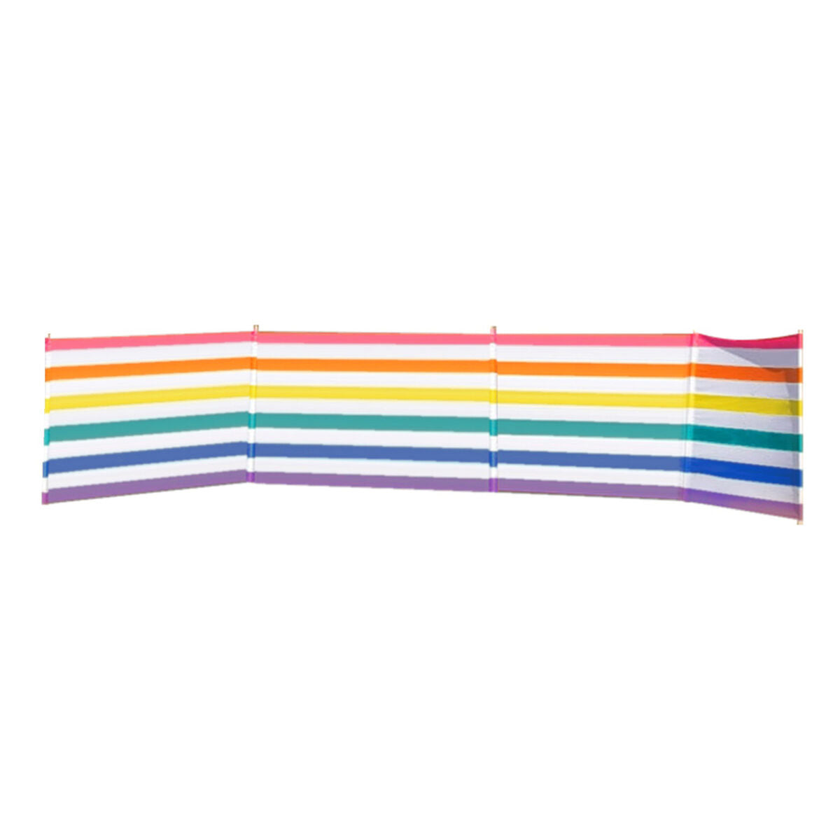 Paravento 5 Stænger Stål Polyester Farver Striber 480X80 cm Strand, Pool, Have, Camping billede