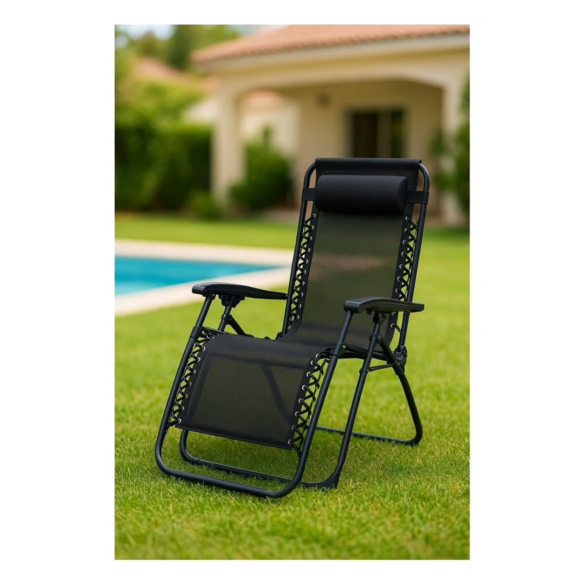 Polstrede Campingstol Marbueno Sort 90 x 108 x 66 cm billede