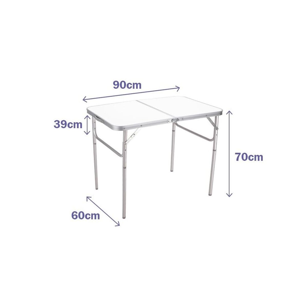 Sammenklappeligt bord Marbueno Hvid 90 x 70 x 60 cm billede