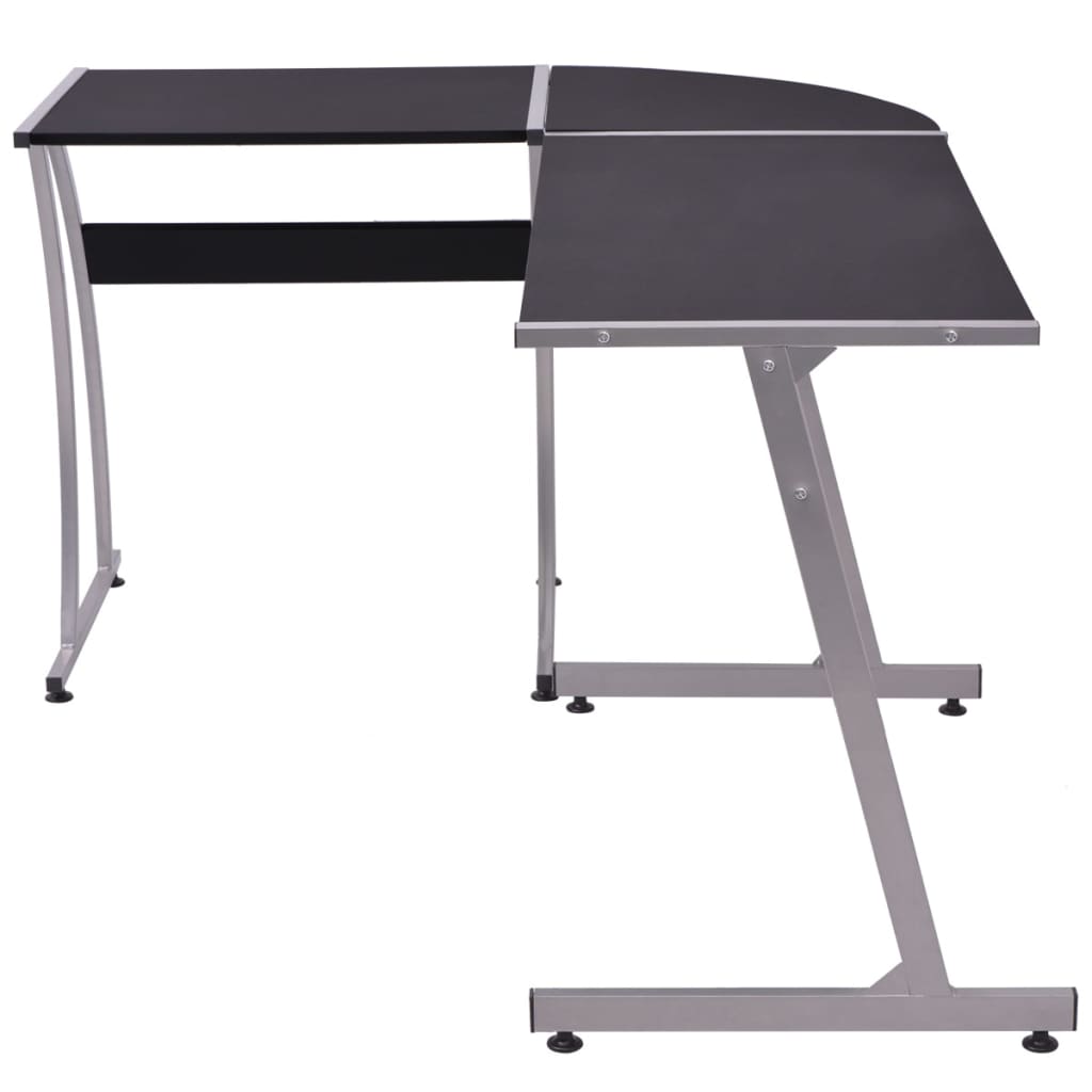hjørneskrivebord L-formet sort