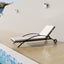 liggestol med hynde & hjul polyrattan sort