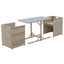 bistrosæt 3 dele med hynder polyrattan beige