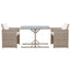 bistrosæt 3 dele med hynder polyrattan beige