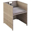 bistrosæt 3 dele med hynder polyrattan beige