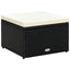 fodskammel ottoman i polyrattan 53 x 53 x 30 cm sort
