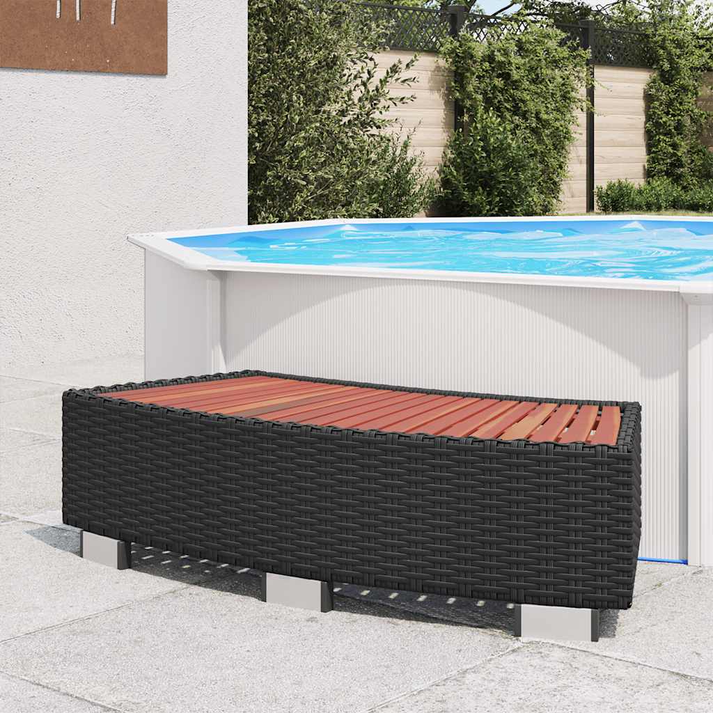 spatrin i polyrattan 92 x 45 x 25 cm sort