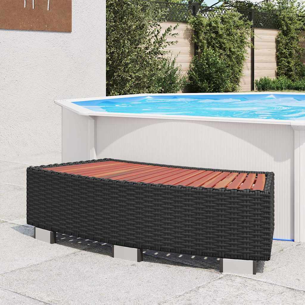 spatrin i polyrattan 92 x 45 x 25 cm sort billede