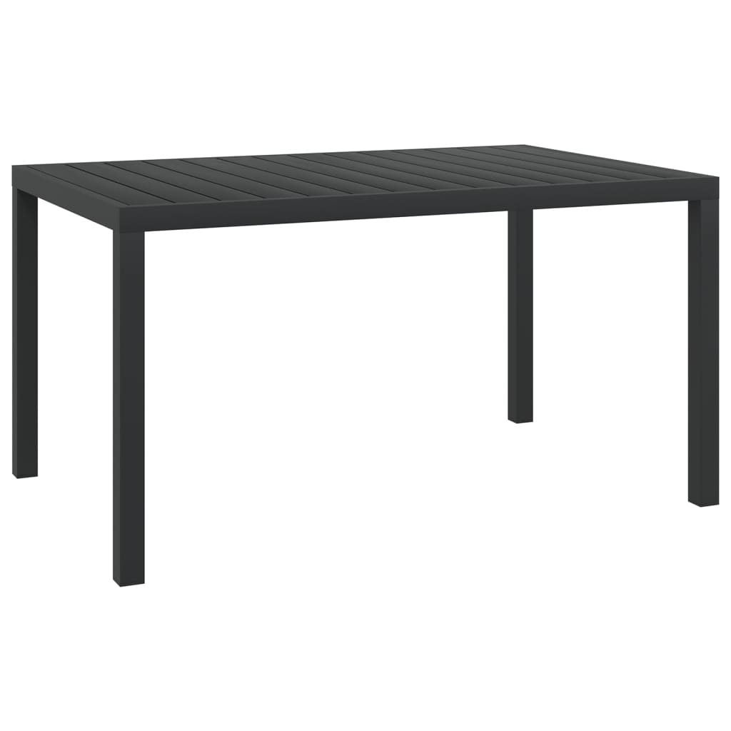 havebord WPC aluminium 150 x 90 x 74 cm sort billede