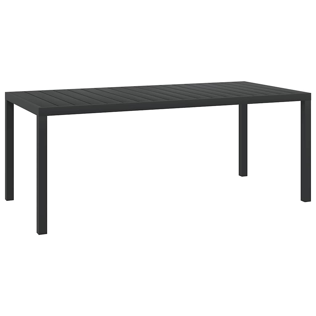 havebord WPC aluminium 185 x 90 x 74 cm sort billede