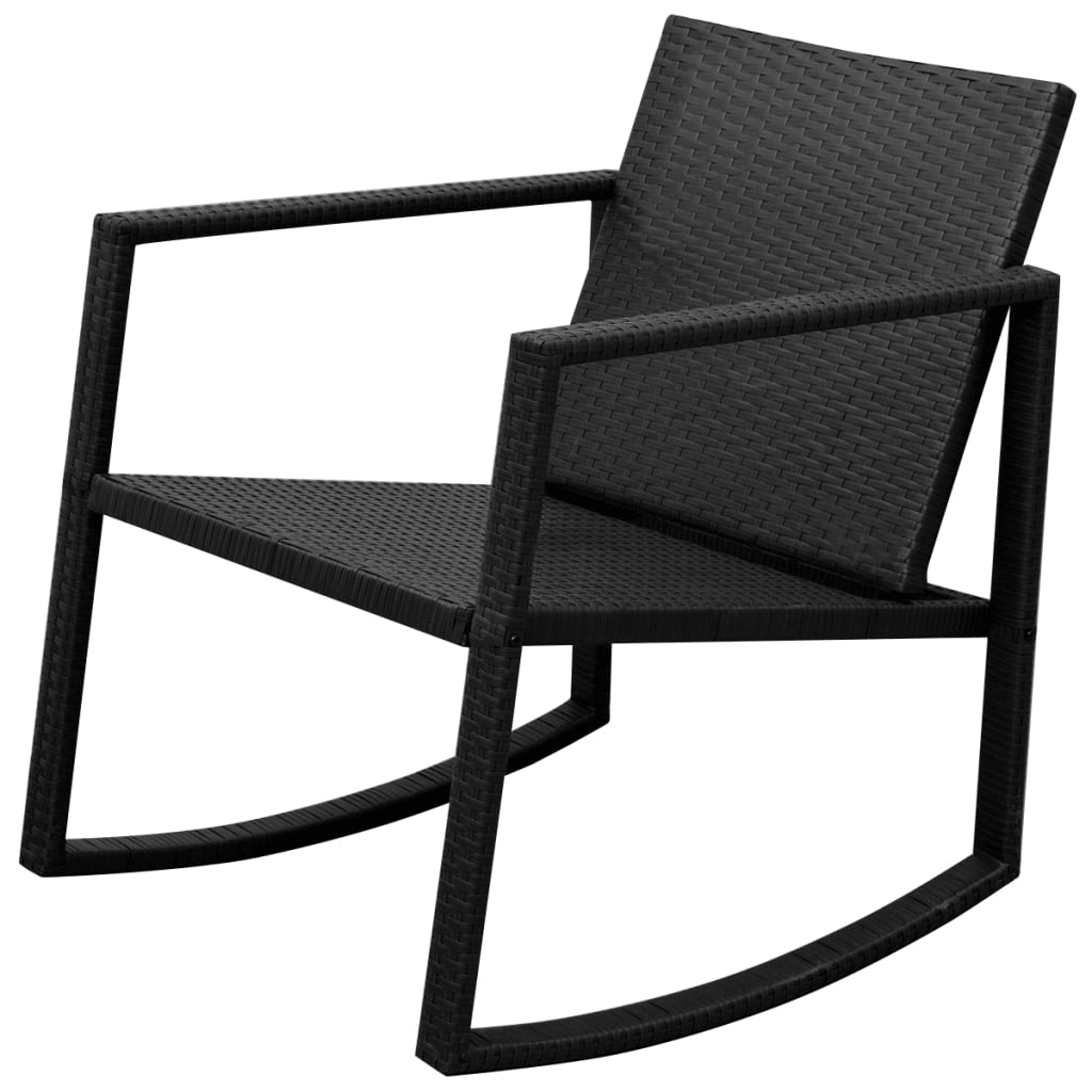 bistrosæt 3 dele polyrattan sort