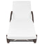 liggestol med hynde & bord polyrattan brun