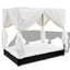 solseng med gardiner polyrattan sort