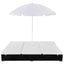 loungeseng med parasol polyrattan sort
