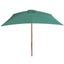 parasol 200x300 cm træstang grøn