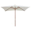 parasol 200x300 cm træstang cremehvid