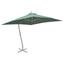 hængeparasol 300x300 cm aluminiumsstang grøn