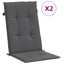 stolehynder m. høj ryg 2 stk. 120x50x2 cm stof antracit