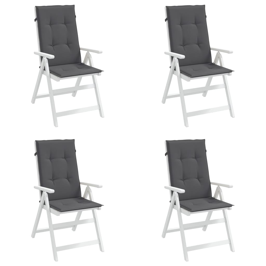 stolehynder m. høj ryg 4 stk. 120x50x3 cm stof antracit