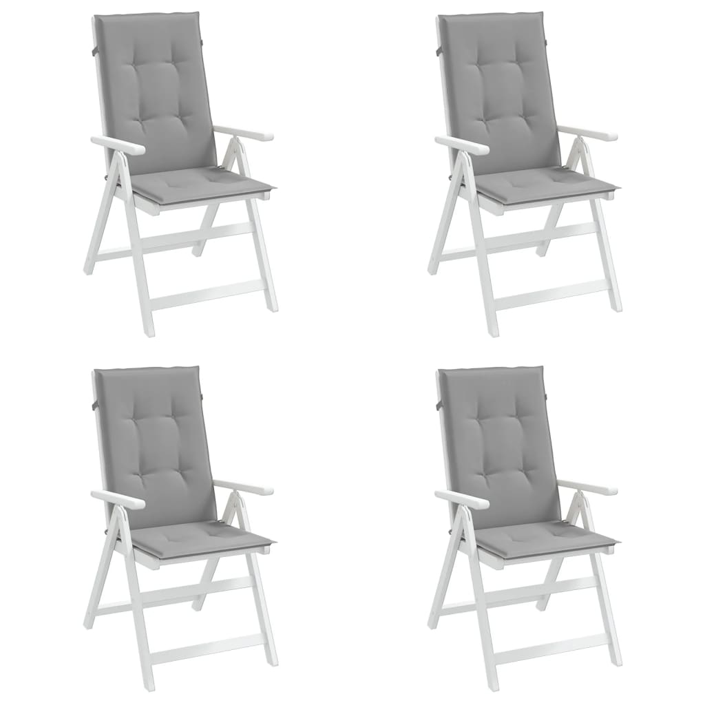 stolehynder m. høj ryg 4 stk. 120x50x3 cm stof grå