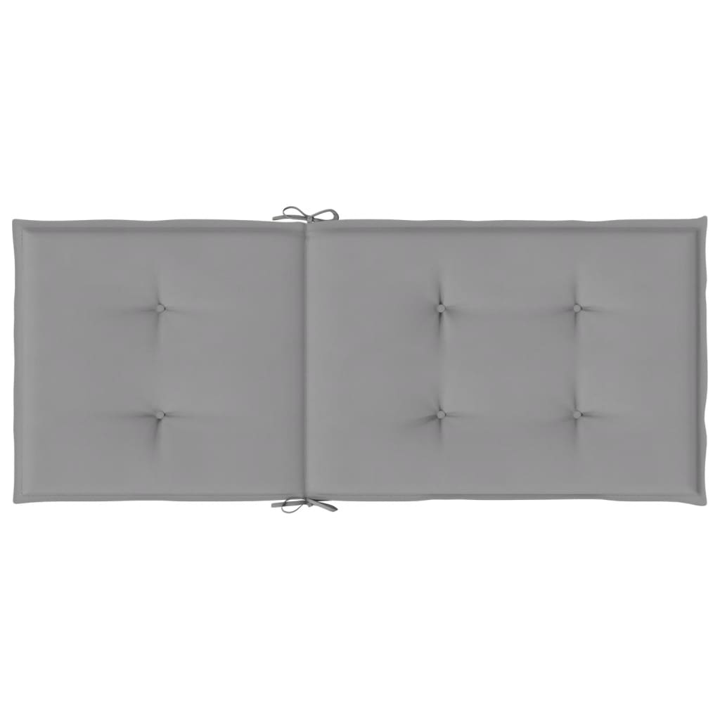 stolehynder m. høj ryg 4 stk. 120x50x3 cm stof grå