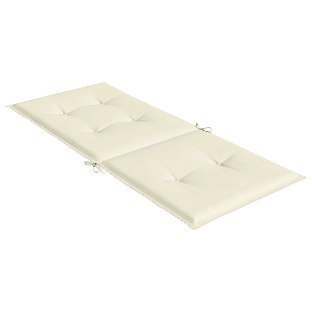 stolehynder m. høj ryg 2 stk. 120x50x3 cm stof cremefarvet