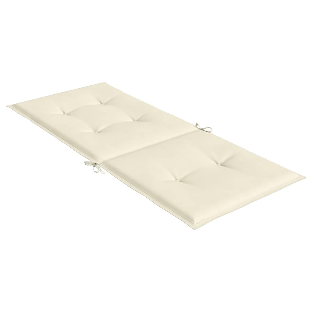 stolehynder m. høj ryg 4 stk. 120x50x2 cm stof cremefarvet