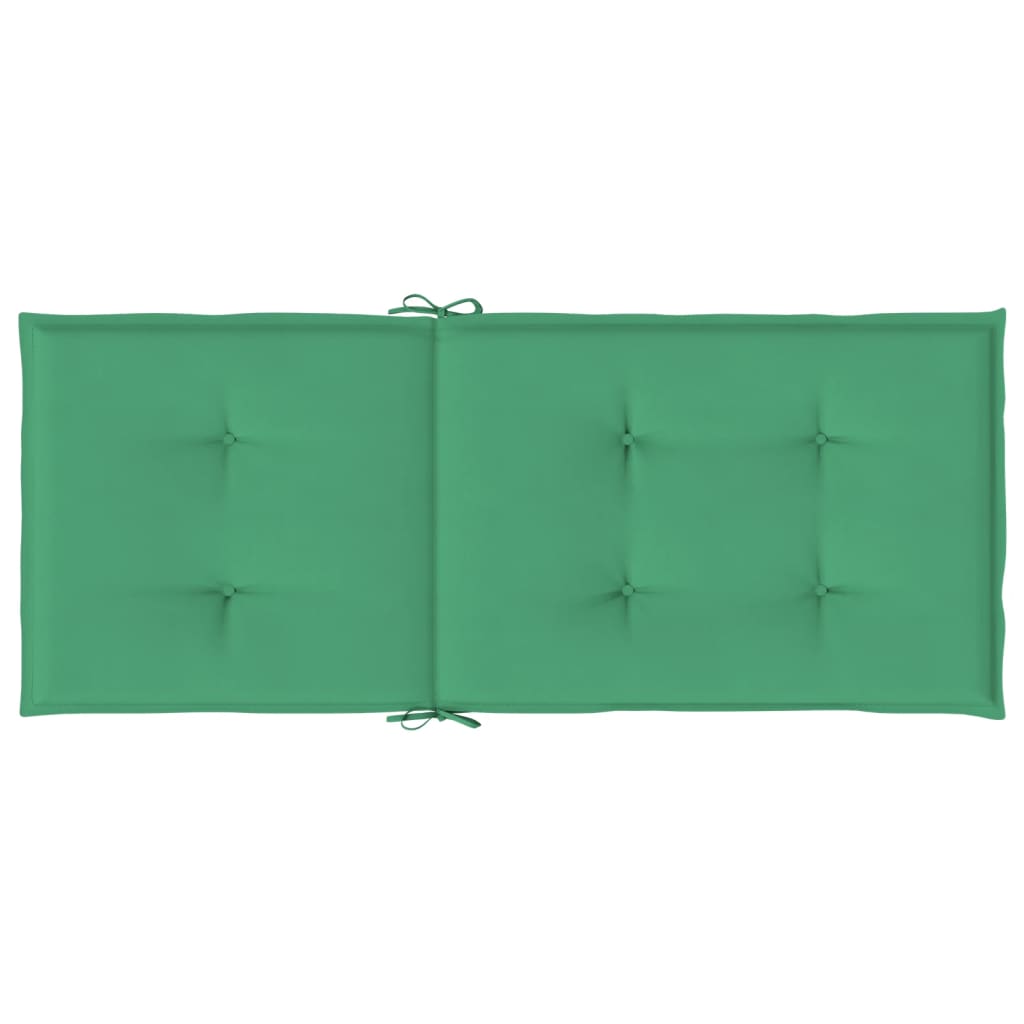stolehynder m. høj ryg 4 stk. 120x50x3 cm stof grøn