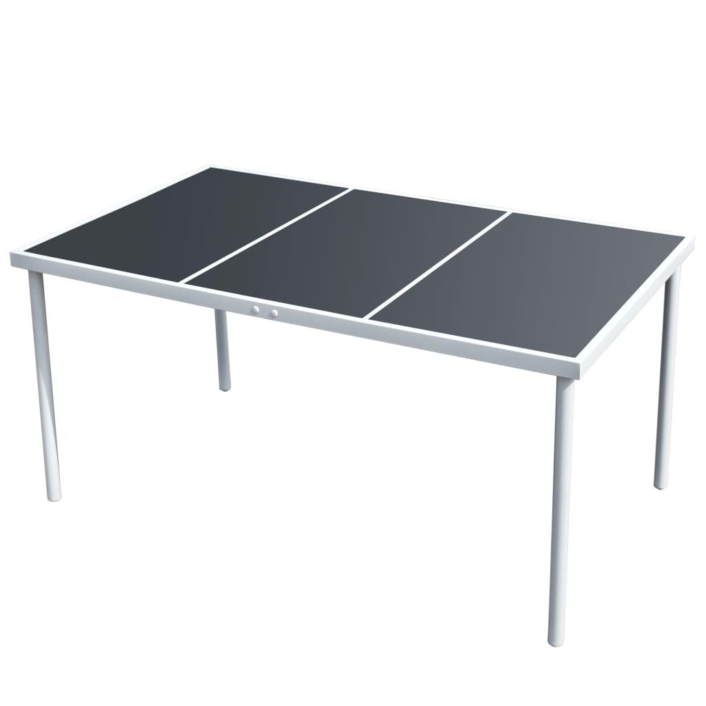 havebord 150 x 90 x 74 cm sort stål billede