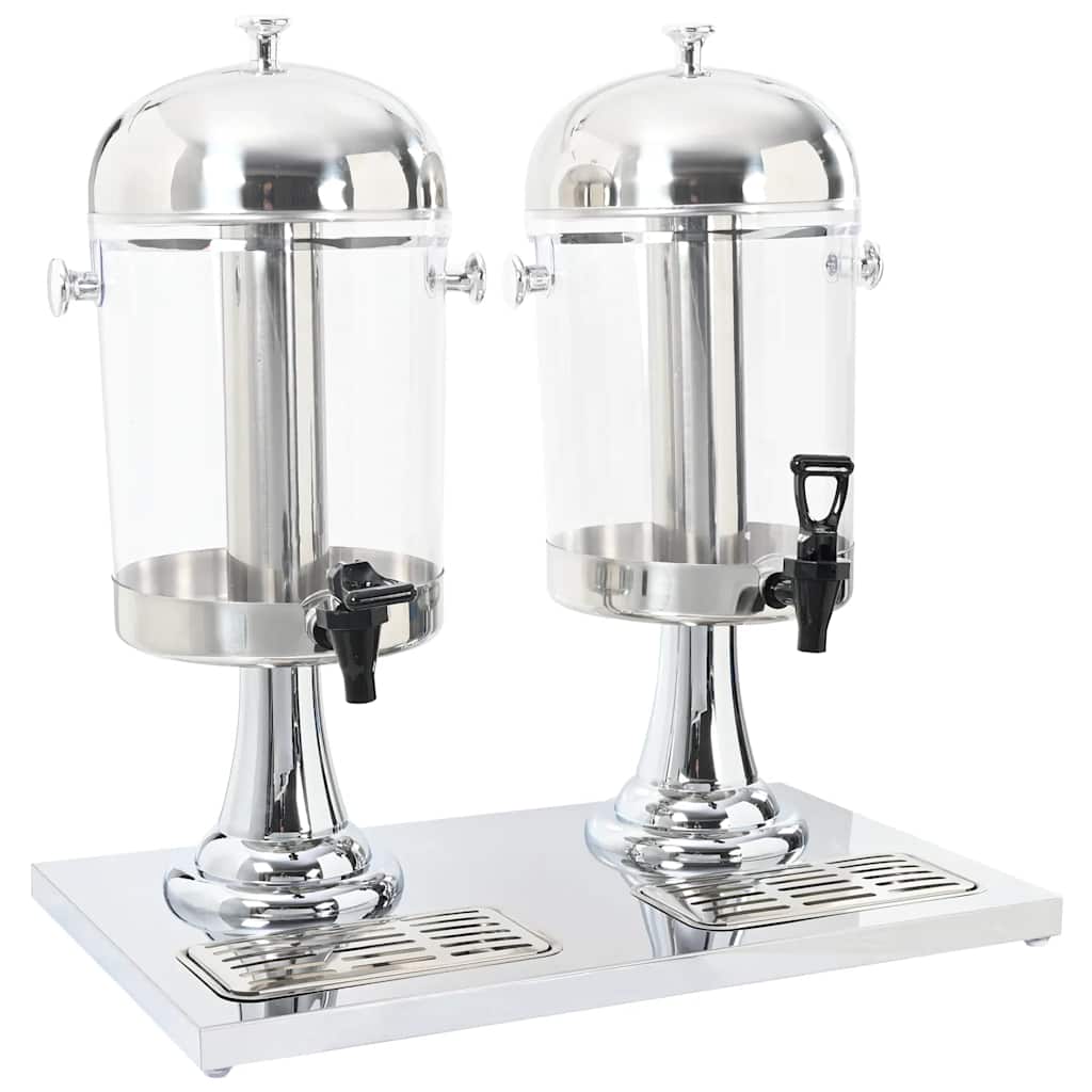 dobbeltjuicedispenser rustfrit stål 2 x 8 l