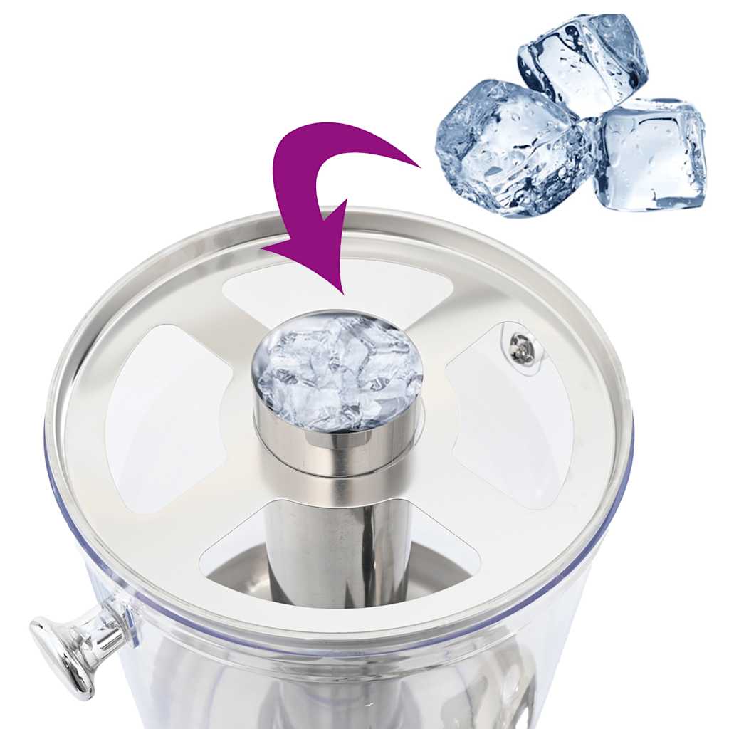 dobbeltjuicedispenser rustfrit stål 2 x 8 l