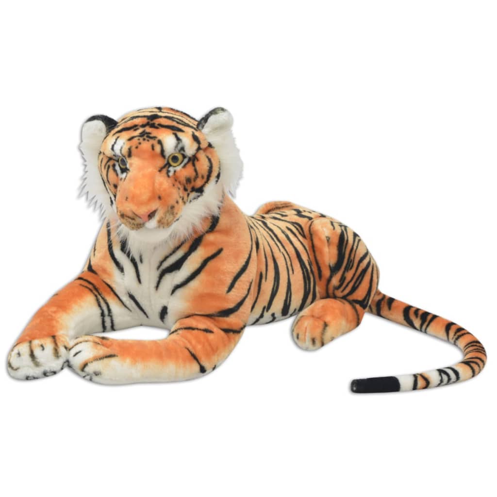 tøjdyr tiger XXL plysstof brun billede