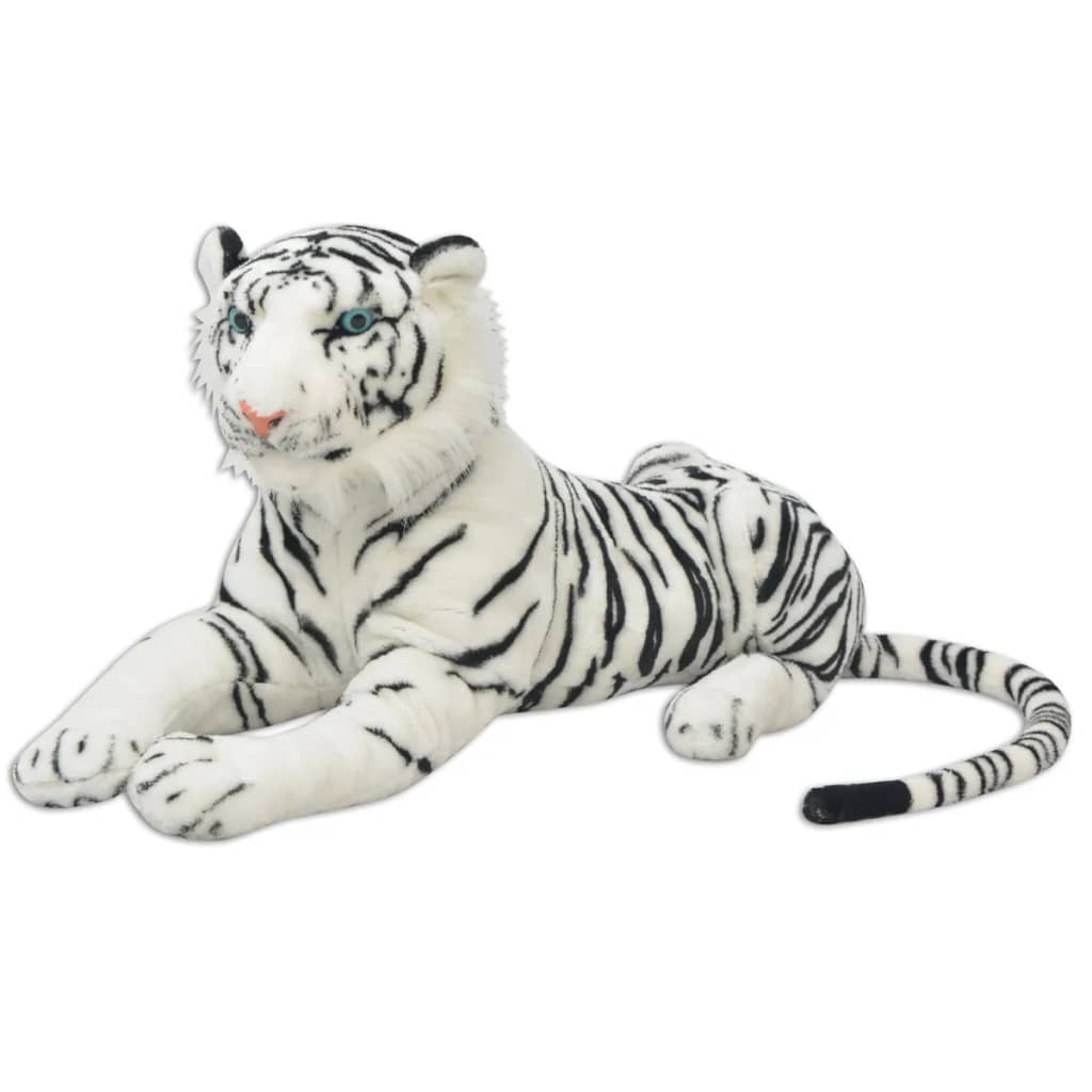 tøjdyr tiger XXL plysstof hvid billede