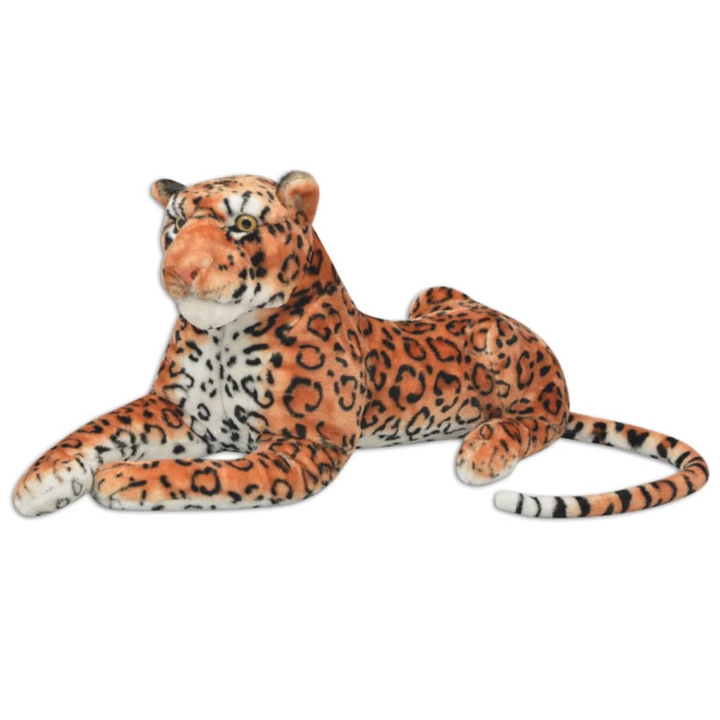 tøjdyr leopard XXL plysstof brun billede