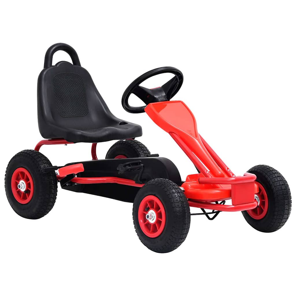 pedal-gokart med luftdæk rød billede