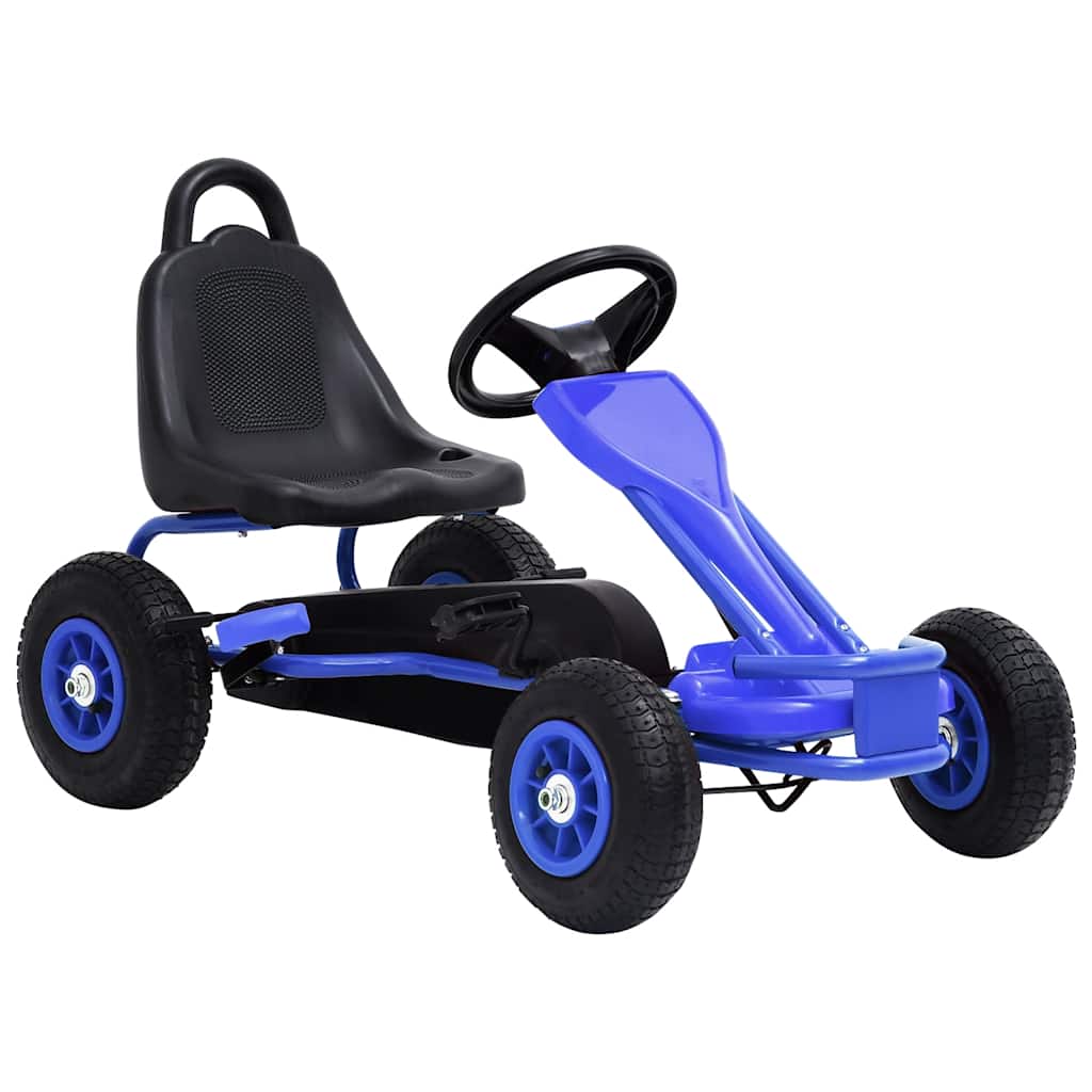 pedal-gokart med pneumatiske dæk blå billede