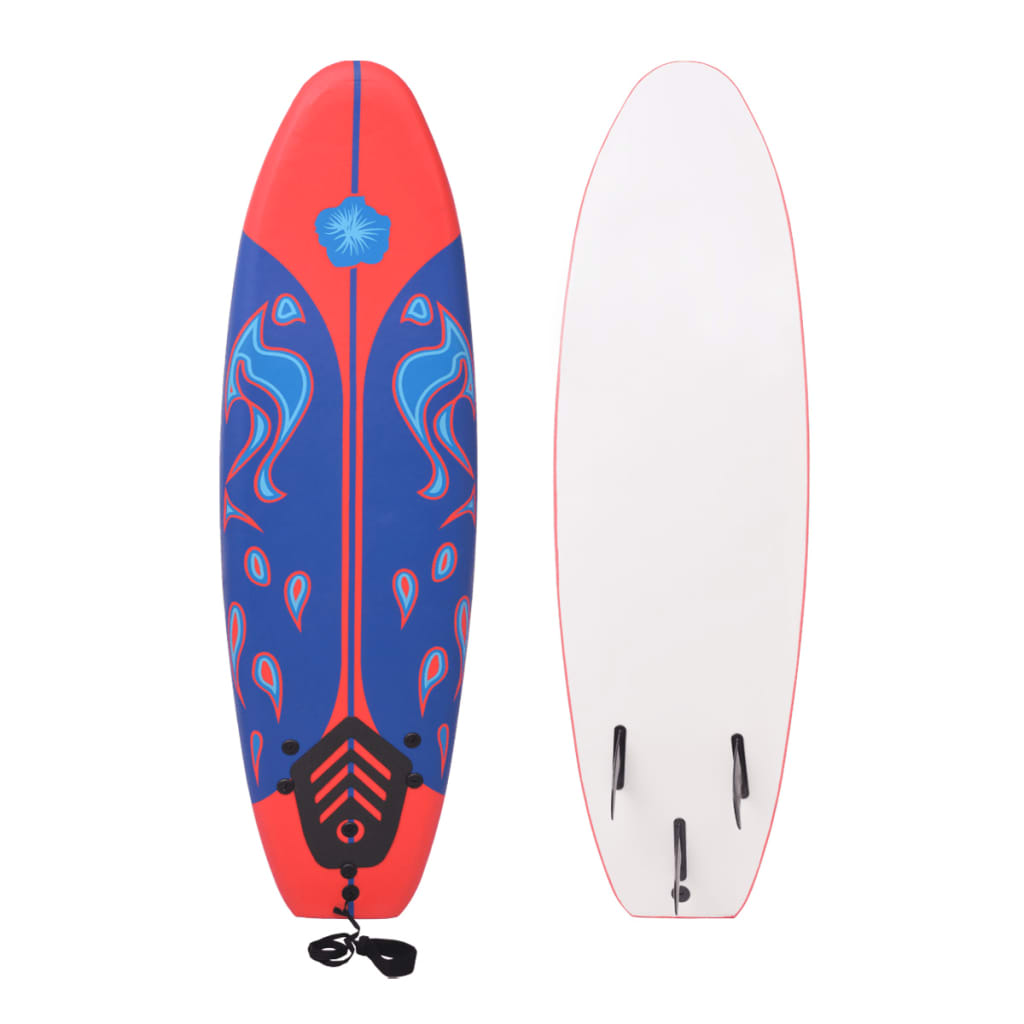 surfboard 170 cm blå og rød billede