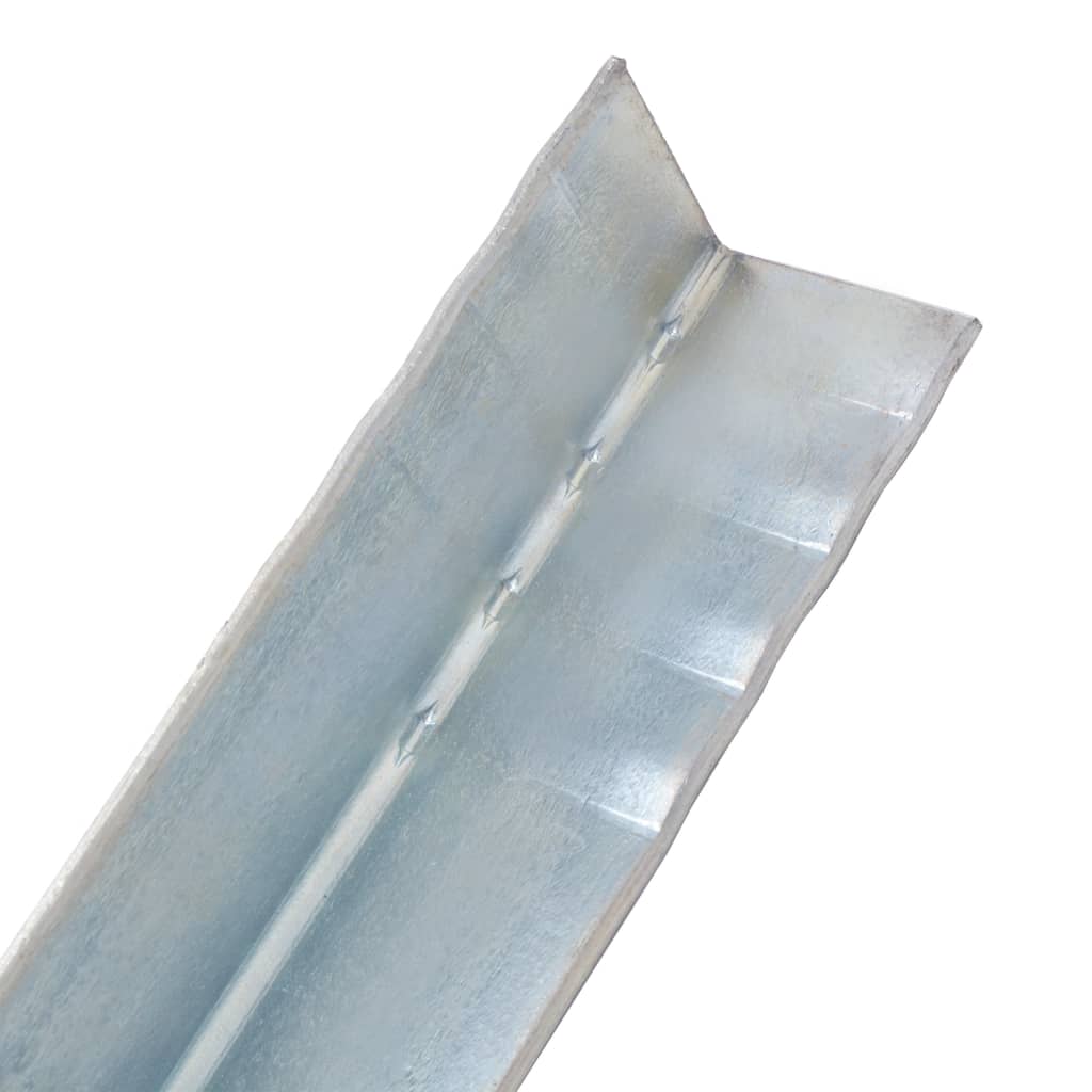 L-formede jordankre 12 stk. galvaniseret stål 5 x 5 x 50 cm