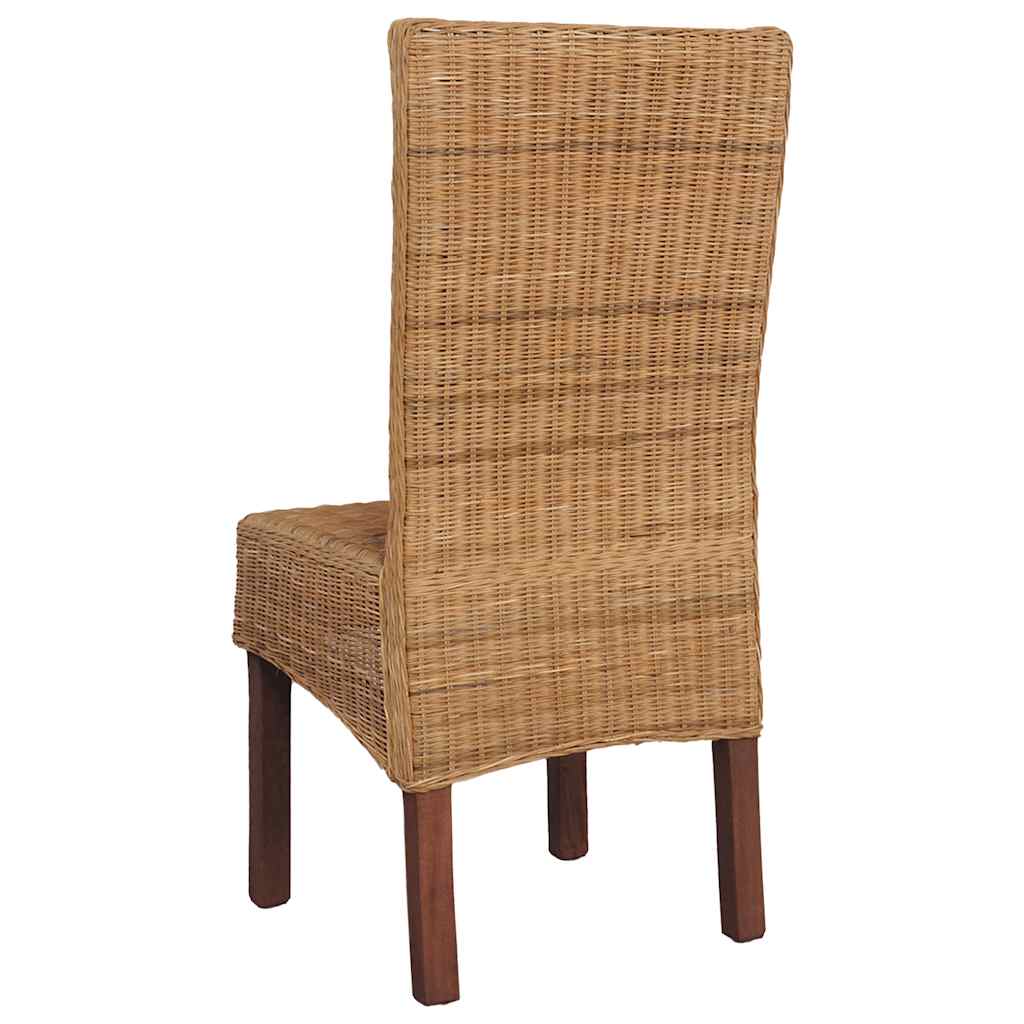 spisebordsstole 2 stk. naturligt rattan brun