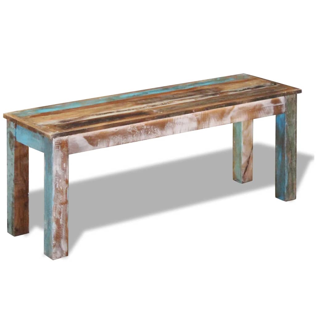 bænk 110x35x45 cm massivt genbrugstræ