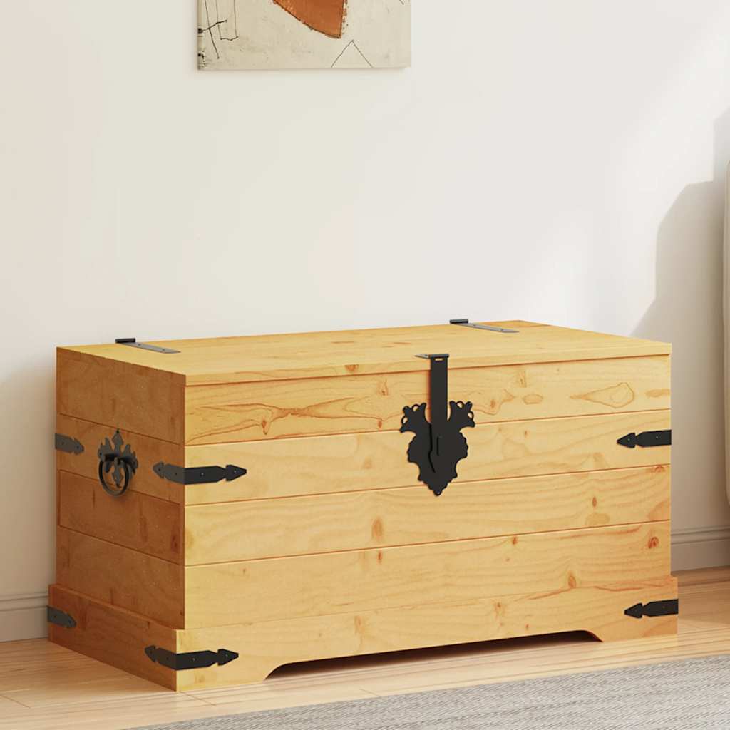 opbevaringskiste Corona-serien 91x49,5x47 cm mexicansk fyrretræ