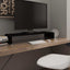 TV-stander/monitorstand sort glas 90x30x13 cm