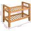 skostativ med 2 hylder 49,5x27x40 cm massivt egetræ
