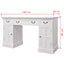 dobbelt piedestal skrivebord hvidt 140x48x80 cm