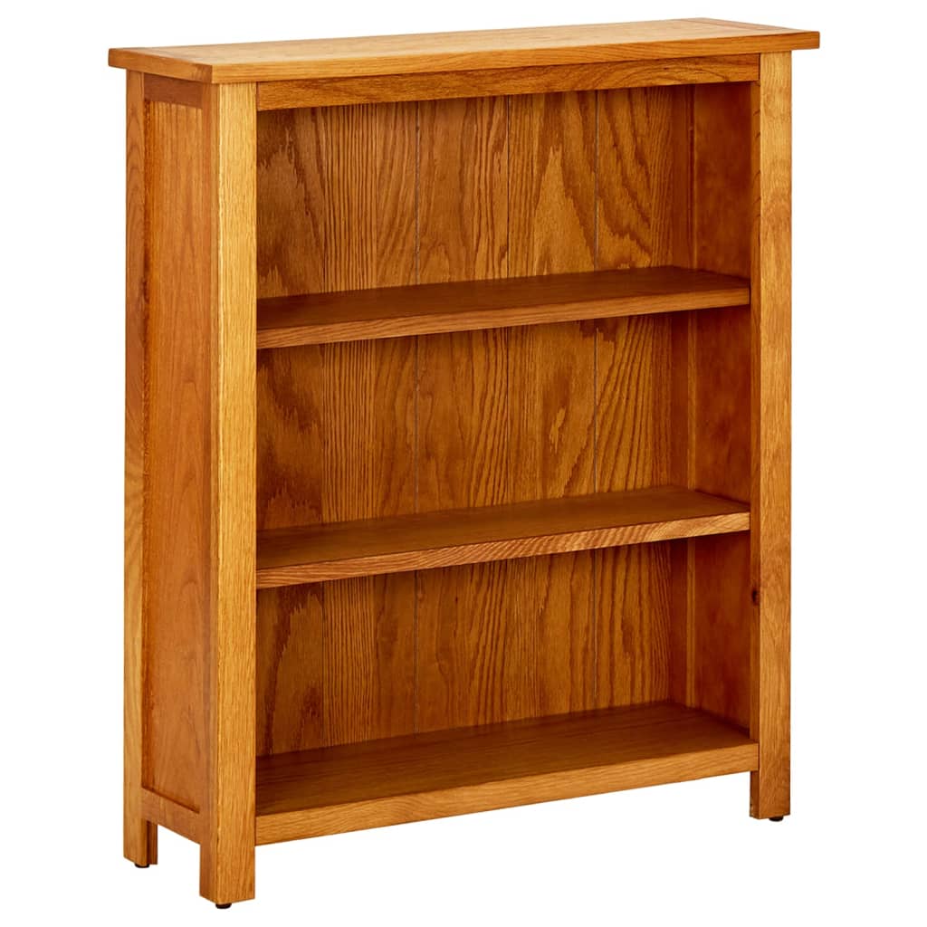 Bogreol i 3 niveauer - 70×22,5×82 cm - massivt egetræ