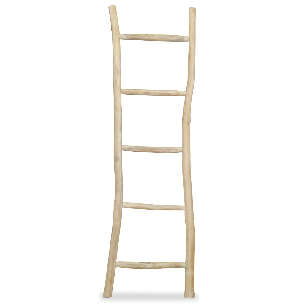 håndklædestige med 5 trin teak 45 x 150 cm naturfarvet