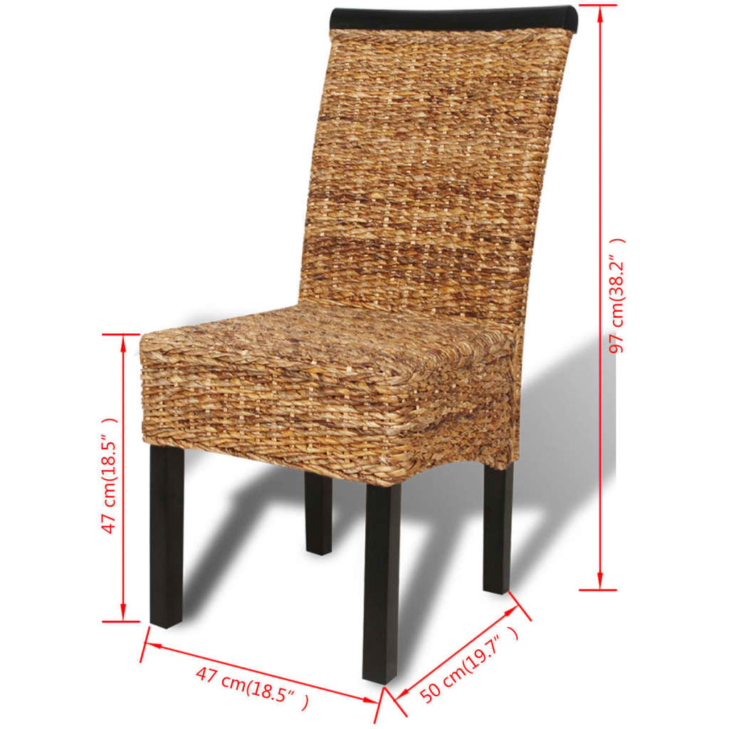 spisebordsstole 4 stk. abaca og massivt mangotræ