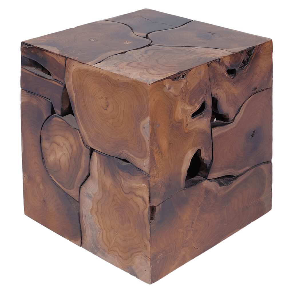 taburetter 4 stk. brun 40x40x45 cm massivt teaktræ