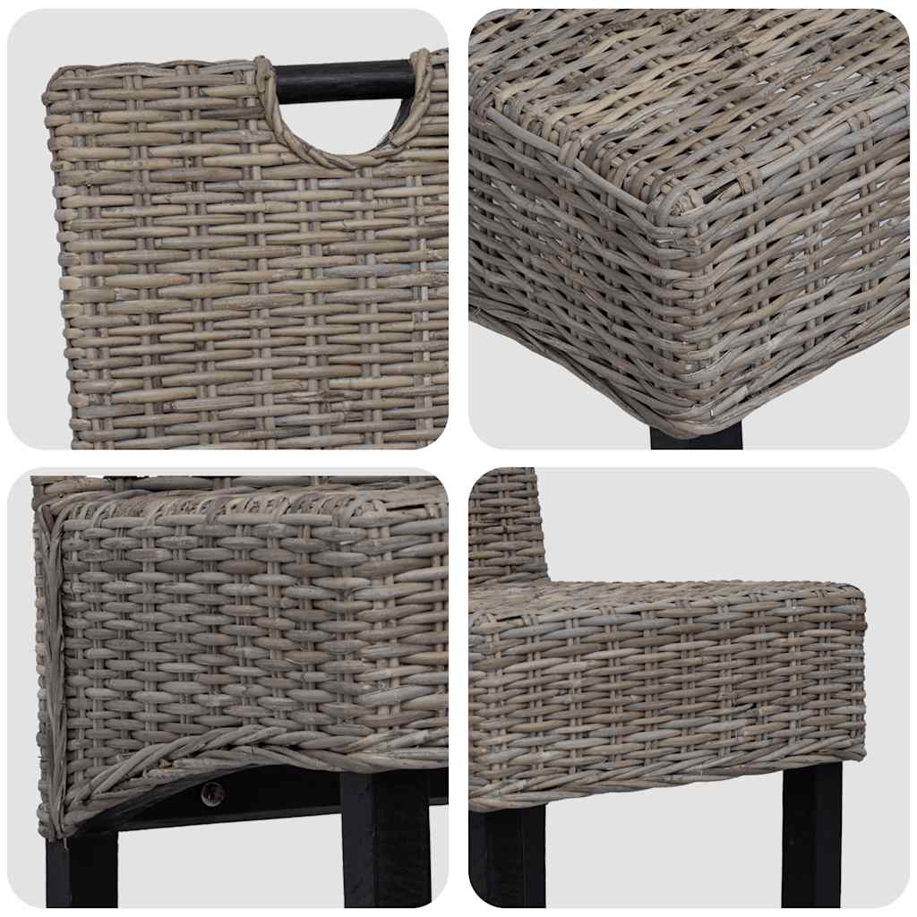 spisebordsstole 6 stk. Kubu-rattan mangotræ