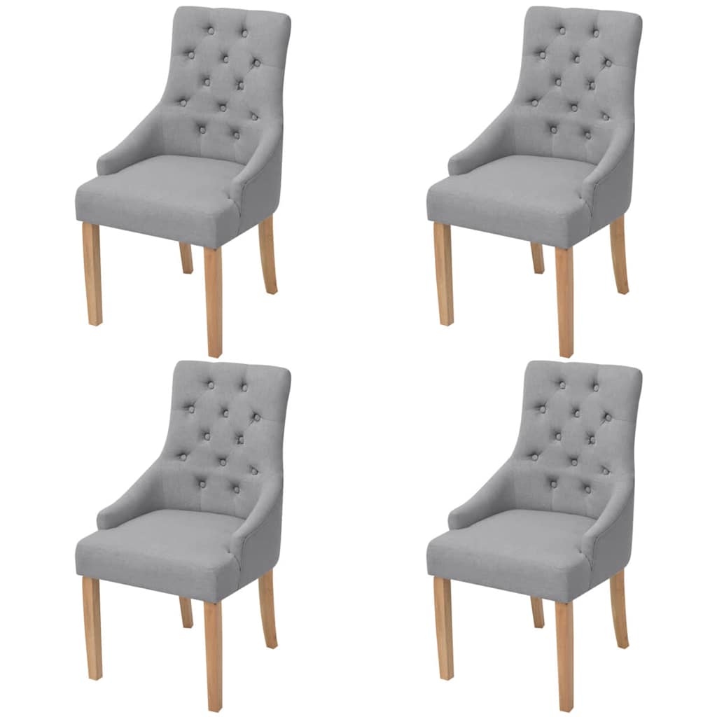 spisebordsstole 4 stk. stof lysegrå